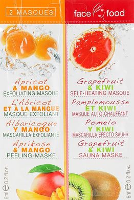 Маска Face Food Apricot & Mango Grapefruit & Kiwi 7th Heaven 2*6 мл