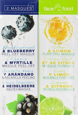 Маска Face Food Blackcurrant & Blueberry Lime & Lemon 7th Heaven 2*6 мл