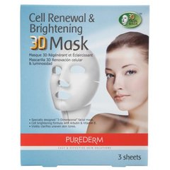 Набір 3D масок оновлювальні та освітлювальні Cell Renewal & Brightening 3D Mask Purederm 3 * 35 г
