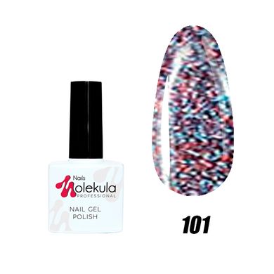 Гель-лак №101 червоно-блакитне мерехтіння Nails Molekula 11 мл