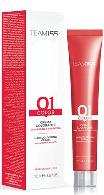 Крем-фарба для волосся Team 155 Color Cream 10.01 платиновий блондин натуральний попелястий 100 мл