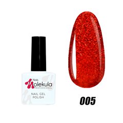 Гель-лак №05 красное мерцание Nails Molekula 11 мл