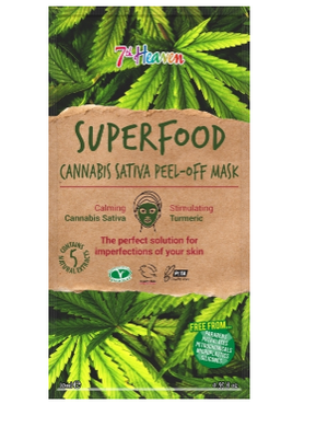 Маска-плівка для обличчя з олією конопель 7th Heaven Superfood Cannabis Sativa Peel-Off 10 мл