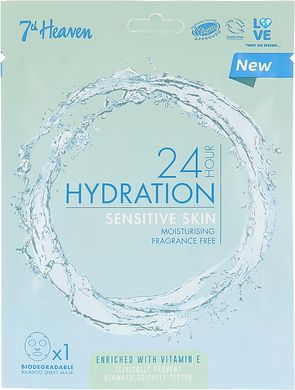 Маска тканевая для чувствительной кожи 24H Hydration Sensitive Skin Sheet Mask 7th Heaven 16 г